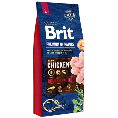 BRIT PREMIUM BY NATURE ADULT LARGE L 15KG SUCHA KARMA DLA PSA