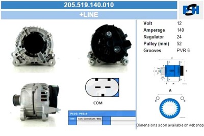 BV PSH GENERATORIUS AUDI 140A GENERATORIUS 