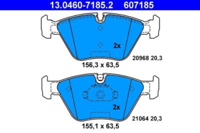 Bmw e46 m3 передня частина brake гальмівні колодки ate 13.0460-7185.2 oem 34112282995 фото №1