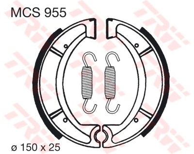 TRW LUCAS BRAKE SHOES BRAKE YAMAHA XT 500 / 550 / 600 / 600 TENERE (150X25M  