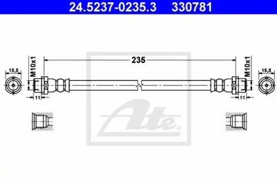 ATE 24.5237-0235 ПАТРУБОК ТОРМОЗНОЙ ГИБКИЙ