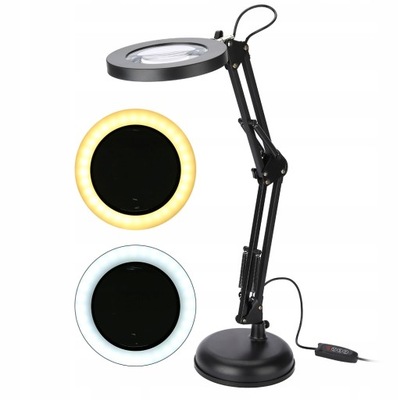 LAMPA KOSMETYCZNA NA BIURKO MANICURE LUPA 5X