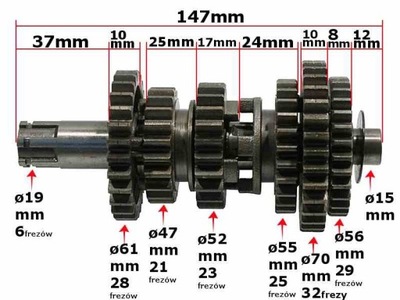 EJE CAJAS DE TRANSMISIÓN ATV 200 MUY RUEDAS QUAD BASHAN LONCIN SHINERAY LINHAI  