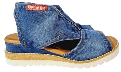 Jeansowe modne wygodne sandały Artiker 46c0214 r39