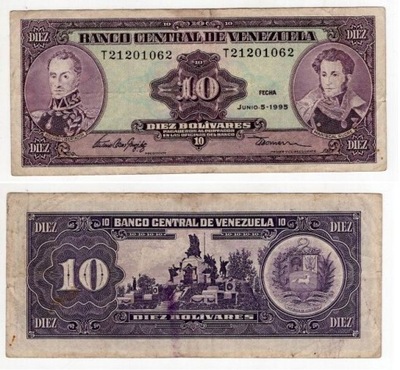WENEZUELA 1995 10 BOLIVARES