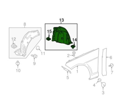 Підкрилок передні mercedes glk rh праве частина od консолі nowe фото №1