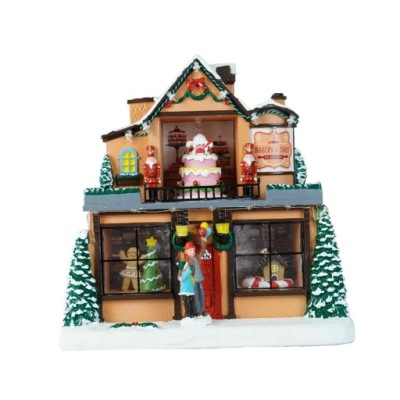 Świąteczne domy wioski LED Figurki Świąteczne ozdoby na pulpit