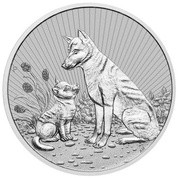 Mother and Baby Dingo 2oz Ag 2022 Piedfort Individual Bullion Coin