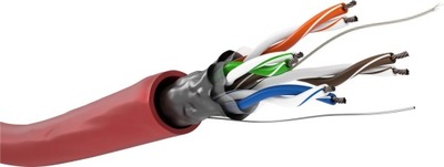 Kabel sieciowy, CAT 5e F/UTP Czerwony 100m