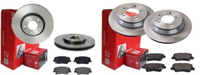 Гальмівні диски гальмівні колодки p+t brembo kia carens iv 300mm фото №1