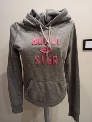 DAMSKA SZARA SPORTOWA BLUZA Z KAPTUREM HOLLISTER M