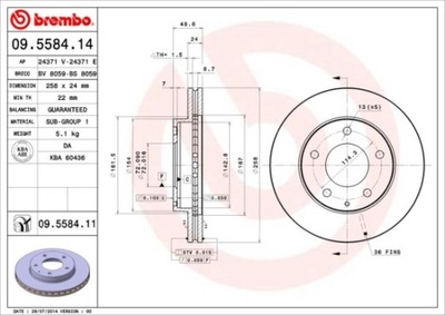 DISCO DE FRENADO PARTE DELANTERA UV MAZDA 626 91-02  