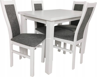 mały stół 100x70 i 4 krzesła Austin BIAŁY POŁYSK