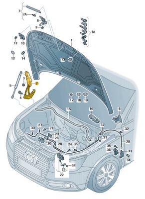 Петля лівий передньої капот audi a1 aso оригінал фото №1