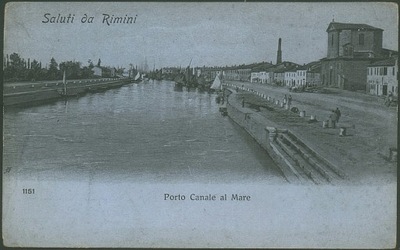 Saluti da Rimini. Porto Canale al Mare - 1910