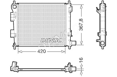 DENSO РАДИАТОР ДВИГАТЕЛЯ ВОДЫ HYUNDAI I10 II 1.0 1.0LPG 1.2 08.13-