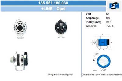 BV PSH ALTERNADOR OPEL 100A ALTERNADOR  