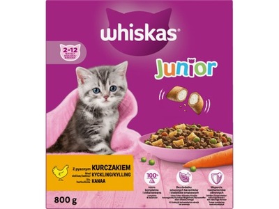 Karma dla kota WHISKAS Junior z kurczakiem 800 g