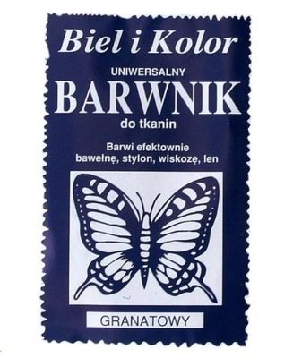 Barwnik Do Tkanin ubrań farba 10 g kolor GRANATOWY