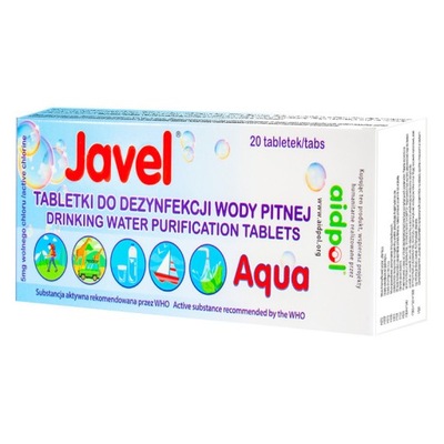 TABLETKI DO DEZYNFEKCJI WODY JAVEL AQUA 20 TAB