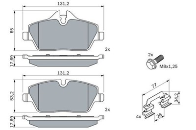 BOSCH 0 986 494 588 КОЛОДКИ ТОРМОЗНЫЕ