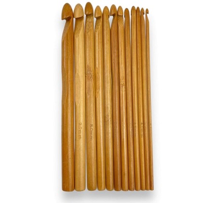 Zestaw 12 sztuk bambusowych szydełek