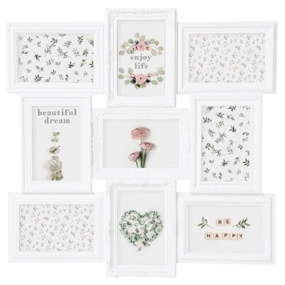 RAMKA NA ZDJĘCIA Suzy NA 9 ZDJĘĆ biała pionowa