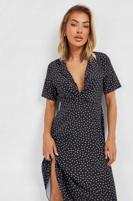 BOOHOO KLASYCZNA SUKIENKA W GROCHY M