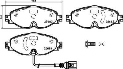 HELLA ZAPATAS DE FRENADO 8DB 355 020-191  