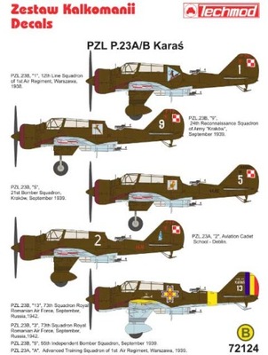 Techmod 72124 1/72 PZL P.23A/B Karaś
