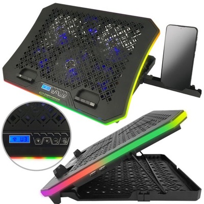 GAMINGOWA PODSTAWKA CHŁODZĄCA POD LAPTOPA LED RGB