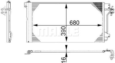 RADUADOR DE ACONDICIONADOR - CONDENSADOR BEHR AC 672 MAHLE AC 672 000S  