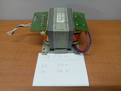 Transformator symetryczny audio 2x 30V 2x 16V 100W DIY