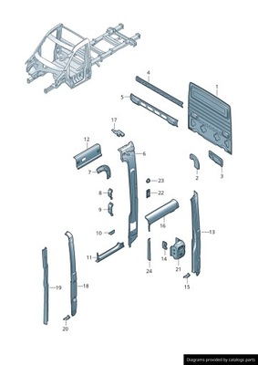 VW CRAFTER 2 II MAN TGE PILAR DERECHA TRASERO 7CA809226B - SINGULAR CABINA  