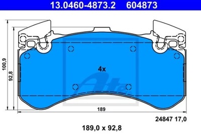 13.0460-4873.2/ATE ZAPATAS HAM.PRZOD AUDI A6 11-  