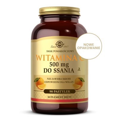 Solgar Witamina C 500 mg do ssania s. pomarańczowy pastylki 90 szt.