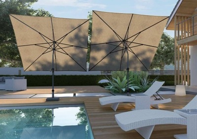 Parasol ogrodowy RIVA 2,5 x 2m - Taupe, Beżowy
