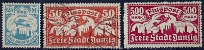 W.M.G. zestaw 23, 3 znaczki kasowane 1923 r.