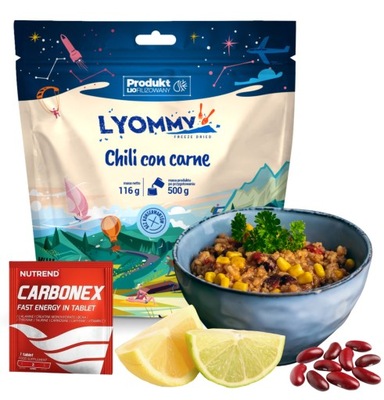 Danie liofilizowane Lyommy Chlii con carne 500g lekki posiłek turystyczny