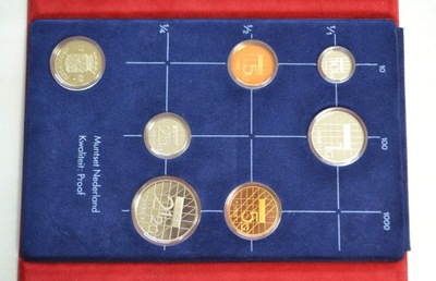 Holandia 1988 - zestaw rocznikowy - 6 monet + żeton - stempel lustrzany