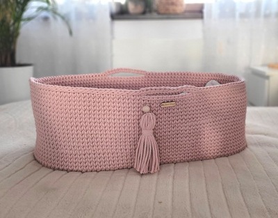 Kosz Mojżesza BOHO Handmade pastel pink