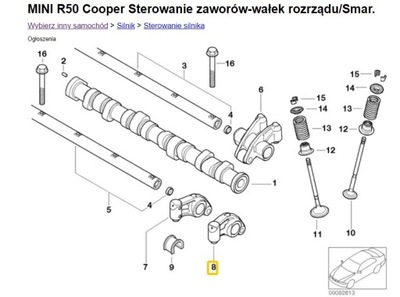 Mini r50 r53 коромисло клапанна 7514978 оригінальний номер фото №1