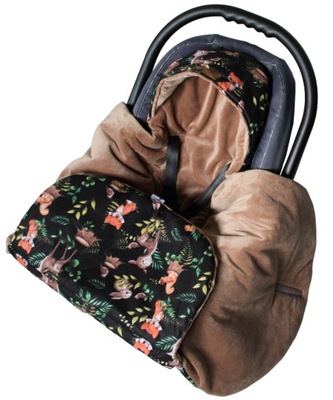 Kocyk otulacz śpiworek do fotelika nosidełka ciepły velvet