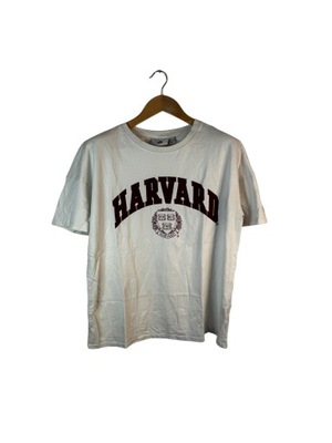 Koszulka Primark Harvard biała duże logo M L