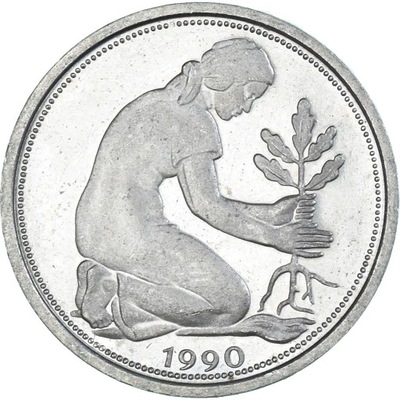 Moneta, Niemcy, 50 Pfennig, 1990