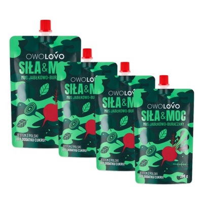 OWOLOVO Mus jabłkowo-buraczany 200 g x 4 sztuki