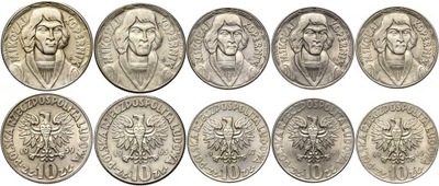 KOMPLET PRL 5 monet 10 Złotych 1959-1969 KOPERNIK