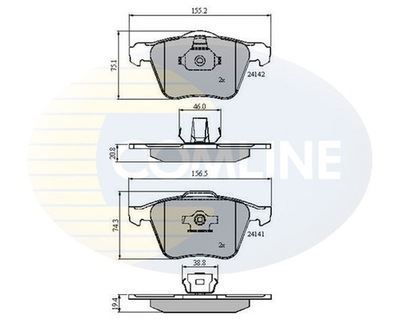 КОЛОДКИ ТОРМОЗНЫЕ COMLINE (ODP.GDB1565) VOLVO XC90 02- /ШЕСТЕРНИ 17