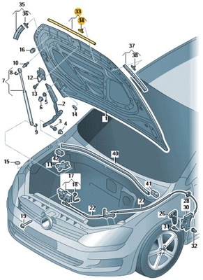 УПЛОТНИТЕЛЬ MASKI/KLAPY VW GOLF VII POLO VI 5G0823707 ОРИГИНАЛ