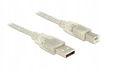 Kabel do drukarki USB 2.0 AM-BM przezroczysty 2 m